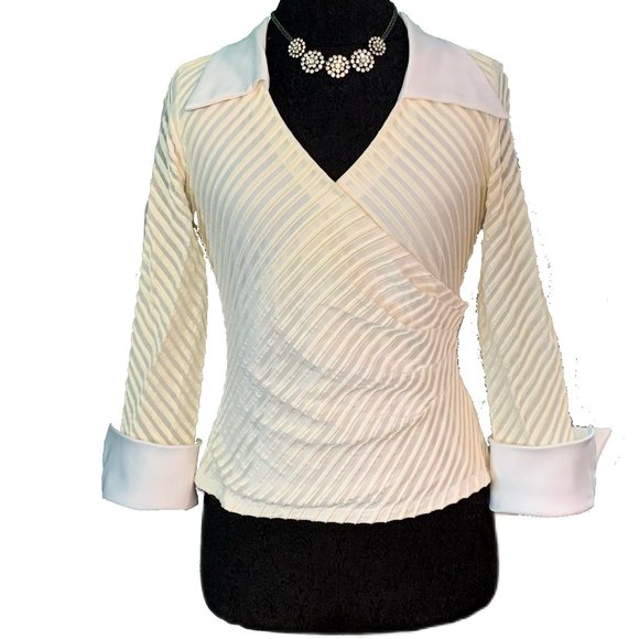 FORMAL Beautiful Ribbed Ivory shirt (10) - Picture 1 of 4